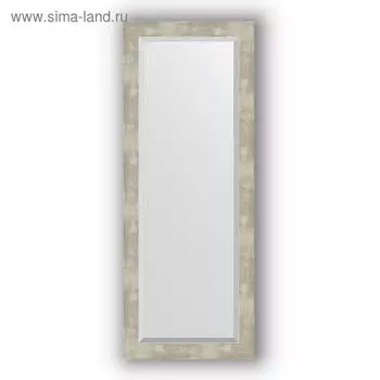 Зеркало с фацетом в багетной раме - алюминий 61 мм, 51 х 131 см, Evoform