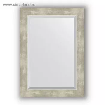 Зеркало с фацетом в багетной раме - алюминий 61 мм, 51 х 71 см, Evoform