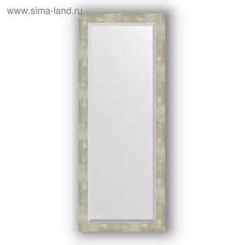 Зеркало с фацетом в багетной раме - алюминий 61 мм, 56 х 141 см, Evoform