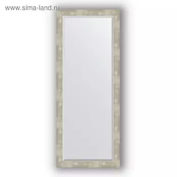Зеркало с фацетом в багетной раме - алюминий 61 мм, 61 х 151 см, Evoform