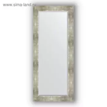 Зеркало с фацетом в багетной раме - алюминий 90 мм, 66 х 156 см, Evoform