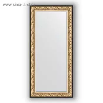 Зеркало с фацетом в багетной раме - барокко золото 106 мм, 80 х 170 см, Evoform