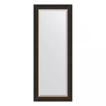 Зеркало с фацетом в багетной раме, черное дерево с золотом 71 мм, 54x134 см