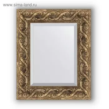 Зеркало с фацетом в багетной раме - фреска 84 мм, 46 х 56 см, Evoform