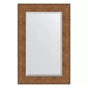 Зеркало с фацетом в багетной раме, медная кольчуга 88 мм, 57x87 см