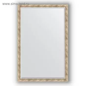 Зеркало с фацетом в багетной раме - прованс с плетением 70 мм, 113 х 173 см, Evoform