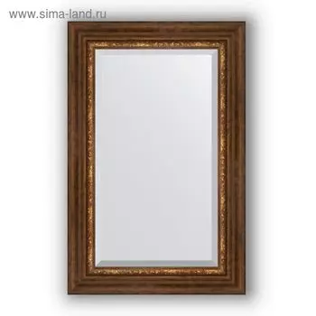Зеркало с фацетом в багетной раме - римская бронза 88 мм, 56 х 86 см, Evoform