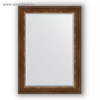 Зеркало с фацетом в багетной раме - римская бронза 88 мм, 76 х 106 см, Evoform