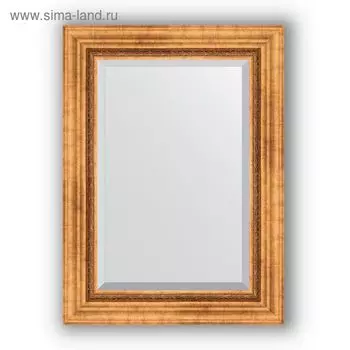 Зеркало с фацетом в багетной раме - римское золото 88 мм, 56 х 76 см, Evoform
