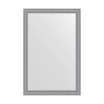 Зеркало с фацетом в багетной раме, серебряная кольчуга 88 мм, 117x177 см