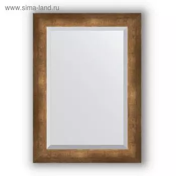 Зеркало с фацетом в багетной раме - состаренная бронза 66 мм, 52 х 72 см, Evoform