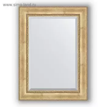 Зеркало с фацетом в багетной раме - состаренное серебро с орнаментом 120 мм, 82 х 112 см, Evoform