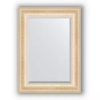 Зеркало с фацетом в багетной раме - старый гипс 82 мм, 55 х 75 см, Evoform