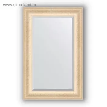 Зеркало с фацетом в багетной раме - старый гипс 82 мм, 55 х 85 см, Evoform