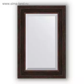 Зеркало с фацетом в багетной раме - тёмный прованс 99 мм, 59 х 89 см, Evoform
