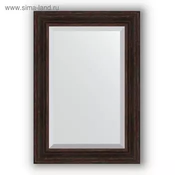 Зеркало с фацетом в багетной раме - тёмный прованс 99 мм, 69 х 99 см, Evoform