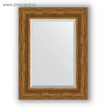 Зеркало с фацетом в багетной раме - травленая бронза 99 мм, 59 х 79 см, Evoform