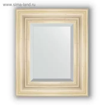 Зеркало с фацетом в багетной раме - травленое серебро 99 мм, 49 х 59 см, Evoform