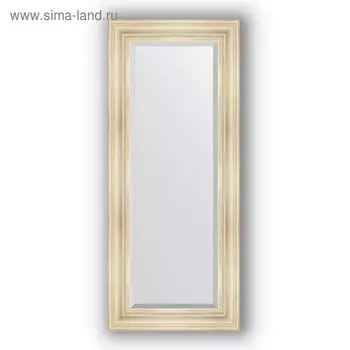 Зеркало с фацетом в багетной раме - травленое серебро 99 мм, 59 х 139 см, Evoform