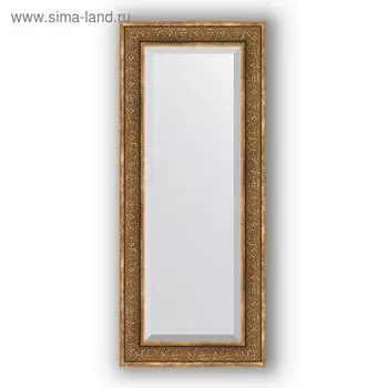 Зеркало с фацетом в багетной раме - вензель бронзовый 101 мм, 59 х 139 см, Evoform