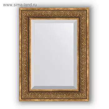 Зеркало с фацетом в багетной раме - вензель бронзовый 101 мм, 59 х 79 см, Evoform
