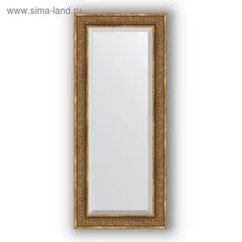 Зеркало с фацетом в багетной раме - вензель бронзовый 101 мм, 64 х 149 см, Evoform