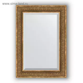 Зеркало с фацетом в багетной раме - вензель бронзовый 101 мм, 69 х 99 см, Evoform