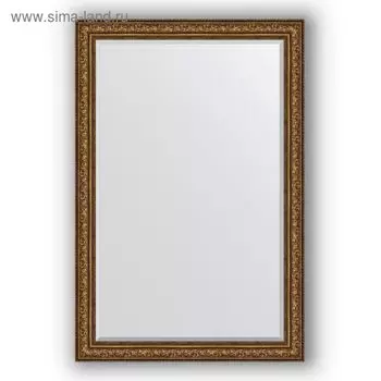 Зеркало с фацетом в багетной раме - виньетка состаренная бронза 109 мм, 120 х 180 см, Evoform