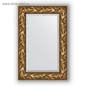 Зеркало с фацетом в багетной раме - византия золото 99 мм, 59 х 89 см, Evoform