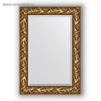 Зеркало с фацетом в багетной раме - византия золото 99 мм, 69 х 99 см, Evoform
