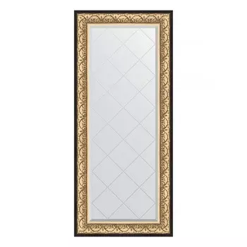 Зеркало с гравировкой в багетной раме, барокко золото 106 мм, 70x160 см