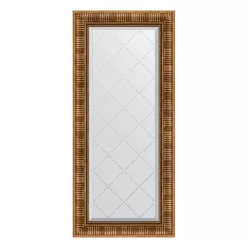 Зеркало с гравировкой в багетной раме, бронзовый акведук 93 мм, 57x127 см