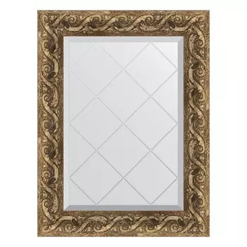 Зеркало с гравировкой в багетной раме, фреска 84 мм, 56x73 см
