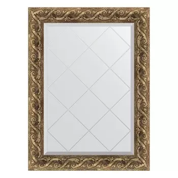 Зеркало с гравировкой в багетной раме, фреска 84 мм, 66x88 см