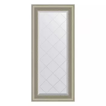 Зеркало с гравировкой в багетной раме, хамелеон 88 мм, 56x126 см