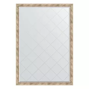 Зеркало с гравировкой в багетной раме, прованс с плетением 70 мм, 128x183 см