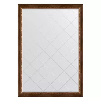 Зеркало с гравировкой в багетной раме, римская бронза 88 мм, 131x186 см