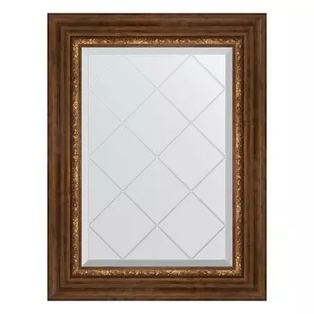 Зеркало с гравировкой в багетной раме, римская бронза 88 мм, 56x74 см