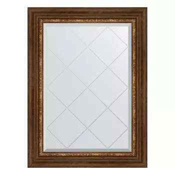 Зеркало с гравировкой в багетной раме, римская бронза 88 мм, 66x89 см