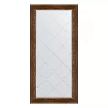 Зеркало с гравировкой в багетной раме, римская бронза 88 мм, 76x158 см