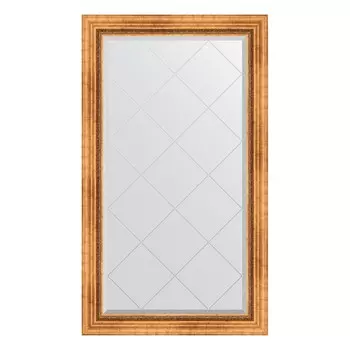 Зеркало с гравировкой в багетной раме, римское золото 88 мм, 76x131 см