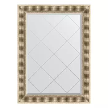 Зеркало с гравировкой в багетной раме, серебряный акведук 93 мм, 77x105 см