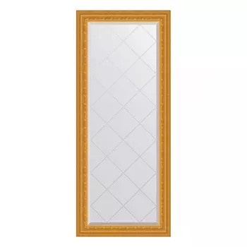 Зеркало с гравировкой в багетной раме, сусальное золото 80 мм, 65x154 см