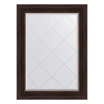 Зеркало с гравировкой в багетной раме, темный прованс 99 мм, 79x106 см