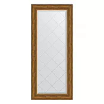 Зеркало с гравировкой в багетной раме, травленая бронза 99 мм, 69x158 см