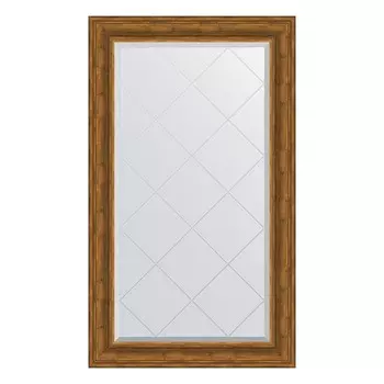 Зеркало с гравировкой в багетной раме, травленая бронза 99 мм, 79x134 см