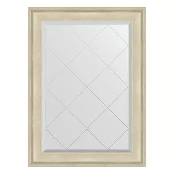 Зеркало с гравировкой в багетной раме, травленое серебро 95 мм, 78x105 см