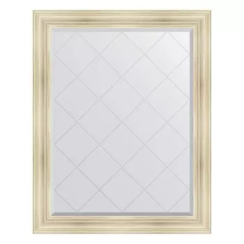 Зеркало с гравировкой в багетной раме, травленое серебро 99 мм, 99x124 см