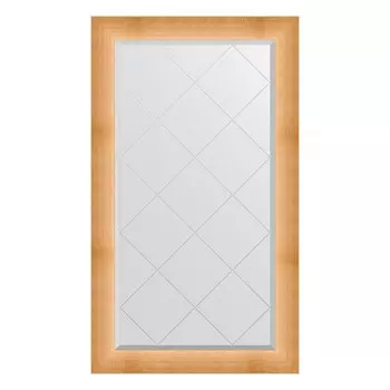 Зеркало с гравировкой в багетной раме, травленое золото 87 мм, 76x131 см