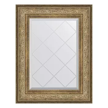 Зеркало с гравировкой в багетной раме, виньетка античная бронза 109 мм, 60x78 см